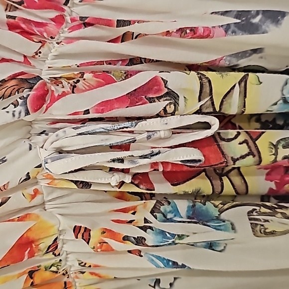 Daniel Benjamin Plunging V & Wrap Front Multicolored Print Dress - Picture 2 of 6